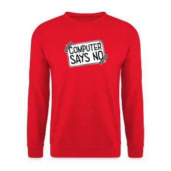 Computer Says No Lustig Programmierer Nerd Technik - Unisex Pullover - Rot - Vorne - Alina (178cm) & Michal (187cm)