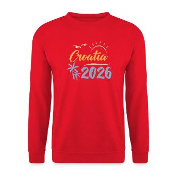 Croatia 2026 - Unisex Pullover - Rot - Vorne - Alina (178cm) & Michal (187cm)
