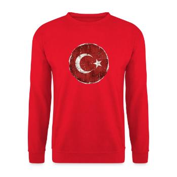 Türkei Flagge Kreis-Design - Unisex Pullover - Rot - Vorne - Alina (178cm) & Michal (187cm)