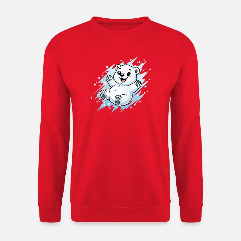 Fröhlicher Polarbär Spritzer - Unisex Pullover - Rot