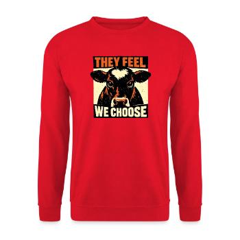 Kuhblick They Feel We Choose - Unisex Sweatshirt - red - Front - Alina (178cm) & Michal (187cm)