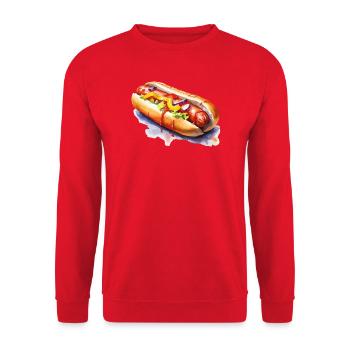 Hot Dog Street Art Illustration - Unisex Sweatshirt - red - Front - Alina (178cm) & Michal (187cm)