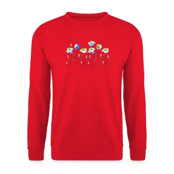 Fleur - Sweat-shirt Unisexe - rouge - Devant - Alina (178cm) & Michal (187cm)