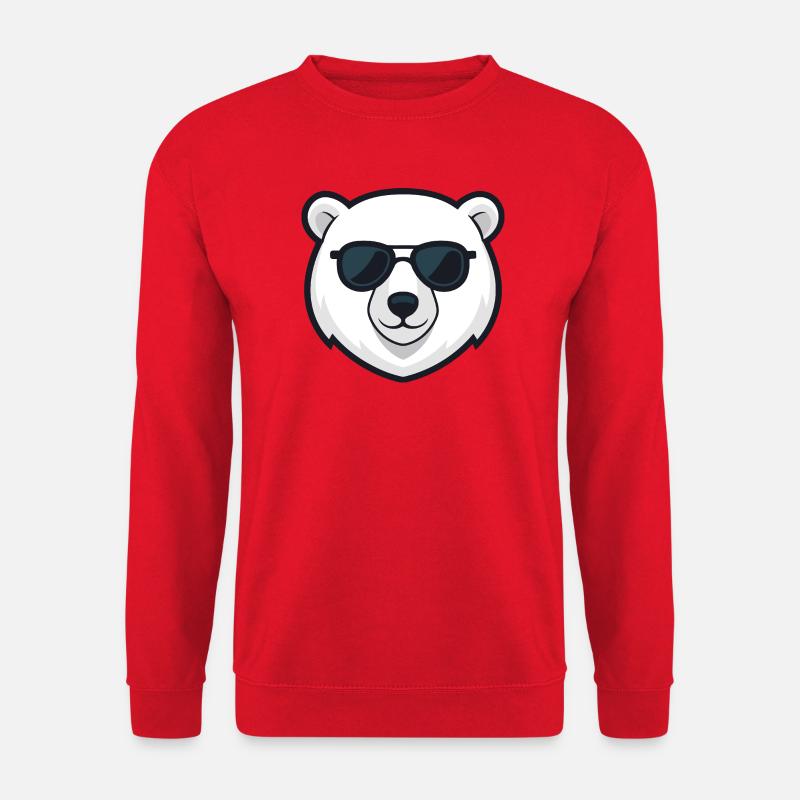 Eisbär-Schwarzbrille - Unisex Pullover - Rot
