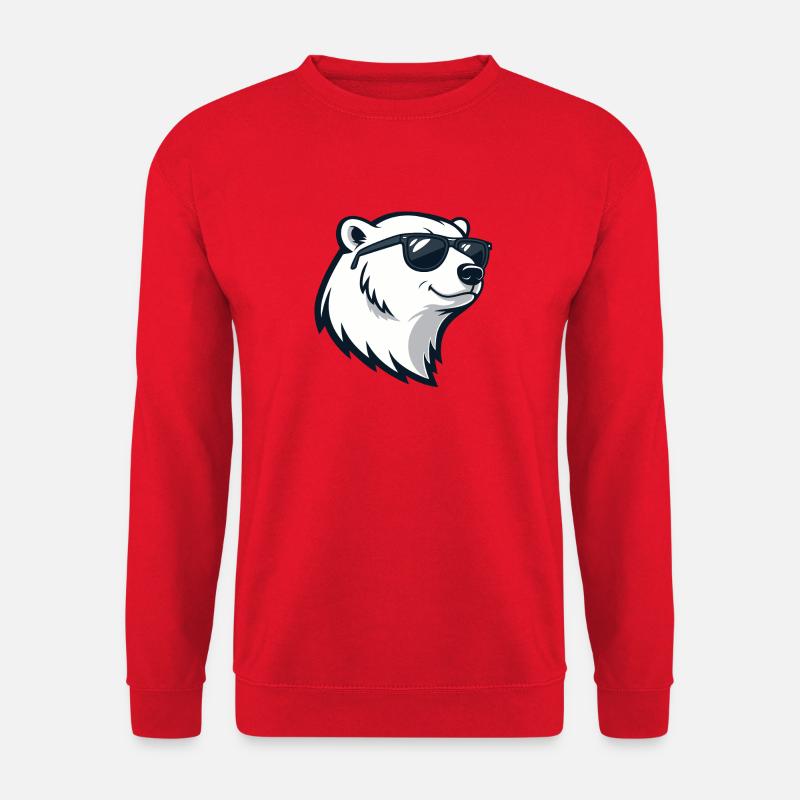 Polar bear in glasses - Unisex Sweatshirt - red