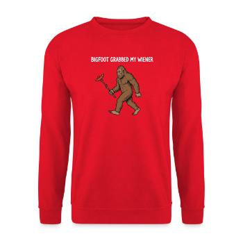 Camping drôle Sasquatch Bigfoot a eu mon pénis - Sweat-shirt Unisexe - rouge - Devant - Alina (178cm) & Michal (187cm)
