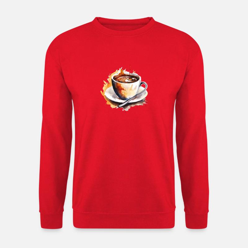 Aquarell Kaffee – Farbexplosion - Unisex Pullover - Rot