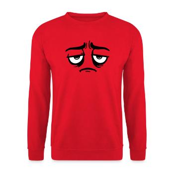Mürrisches Trauriges Enttäuschtes Gesicht Lustig - Sweat-shirt Unisexe - rouge - Devant - Alina (178cm) & Michal (187cm)