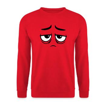 Mürrisches Trauriges Enttäuschtes Gesicht Lustig - Sweat-shirt Unisexe - rouge - Devant - Alina (178cm) & Michal (187cm)
