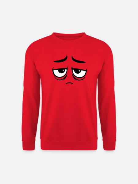 Grumpy sad disappointed face funny - Unisex Sweatshirt - red
