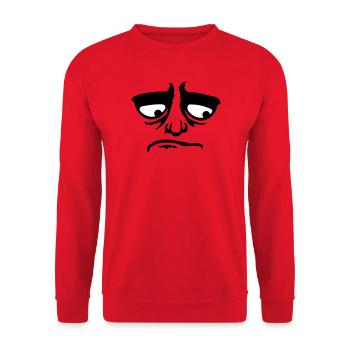 Mürrisches Trauriges Enttäuschtes Gesicht Lustig - Sweat-shirt Unisexe - rouge - Devant - Alina (178cm) & Michal (187cm)