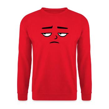 Mürrisches Trauriges Enttäuschtes Gesicht Lustig - Sweat-shirt Unisexe - rouge - Devant - Alina (178cm) & Michal (187cm)