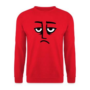 Mürrisches Trauriges Enttäuschtes Gesicht Lustig - Sweat-shirt Unisexe - rouge - Devant - Alina (178cm) & Michal (187cm)