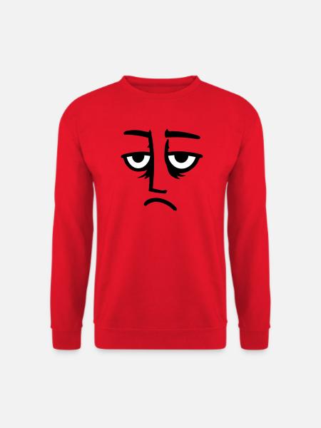 Grumpy sad disappointed face funny - Unisex Sweatshirt - red