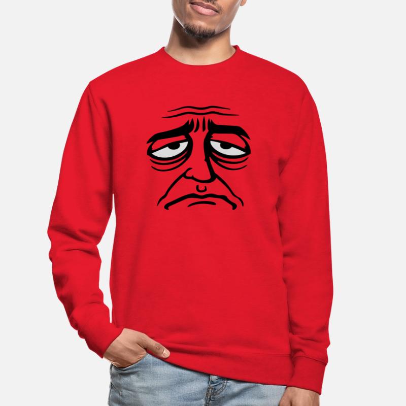 Grumpy sad disappointed face funny Unisex Sweatshirt