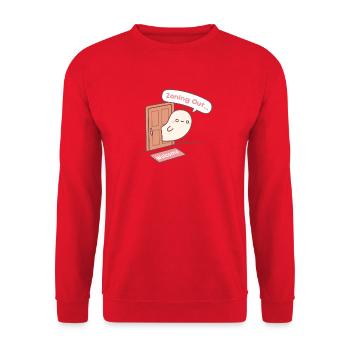 Süßer Geist, der aus der Tür verschwindet. - Unisex Pullover - Rot - Vorne - Alina (178cm) & Michal (187cm)