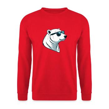 Polar bear in glasses - Unisex Sweatshirt - red - Front - Alina (178cm) & Michal (187cm)
