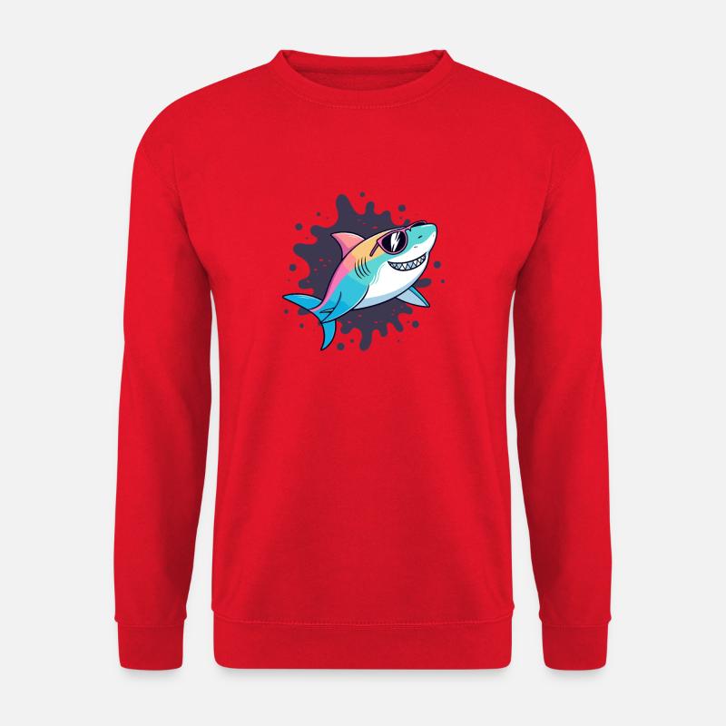 Neon-Hai-Sonnenbrillen - Unisex Pullover - Rot