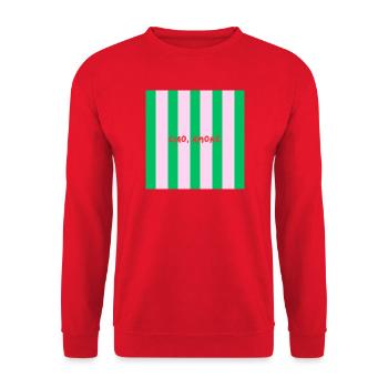 Minimalist CIAO, AMORE. Graphic Tee Design - Sweat-shirt Unisexe - rouge - Devant - Alina (178cm) & Michal (187cm)