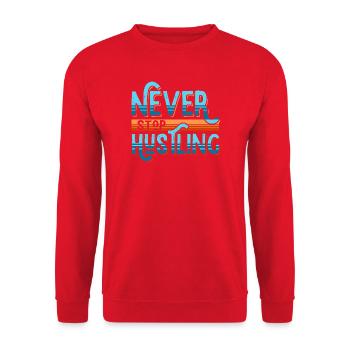 Never Stop Hustling Retro Stripes - Unisex Sweatshirt - red - Front - Alina (178cm) & Michal (187cm)