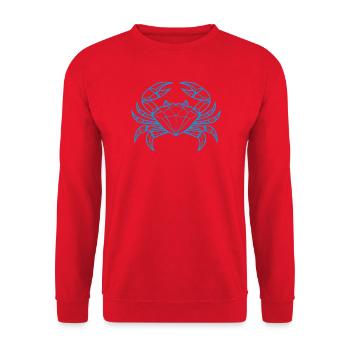 Krebs – Schutz & Stärke - Unisex Pullover - Rot - Vorne - Alina (178cm) & Michal (187cm)