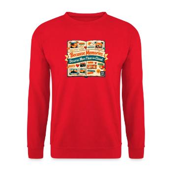 Mehr als Cloud | Scrapbooking Fotos - Unisex Pullover - Rot - Vorne - Alina (178cm) & Michal (187cm)