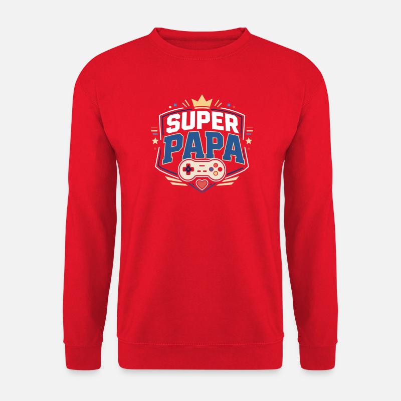 Super Papa Gaming Schild - Unisex Pullover - Rot