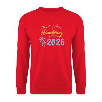 Hamburg 2026 - Unisex Pullover - Rot - Vorne - Alina (178cm) & Michal (187cm)