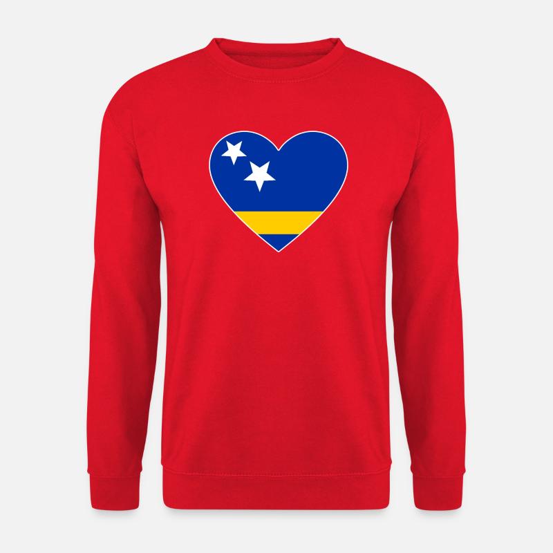 Curaçao_Flagge_Herz - Unisex Pullover - Rot