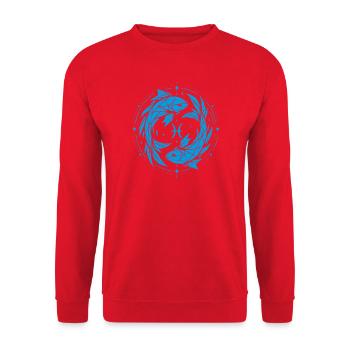 Symbole des Poissons – Doux & Moderne - Sweat-shirt Unisexe - rouge - Devant - Alina (178cm) & Michal (187cm)
