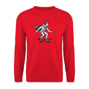 Crowned Skater King - Unisex Sweatshirt - red - Front - Alina (178cm) & Michal (187cm)