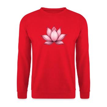 Lotusblume Seerose - Unisex Pullover - Rot - Vorne - Alina (178cm) & Michal (187cm)