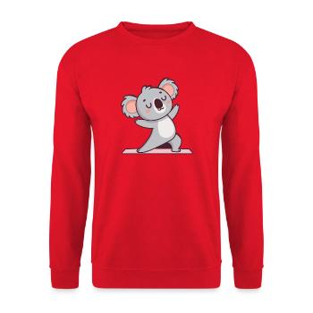 Koala Yoga sur tapis - Sweat-shirt Unisexe - rouge - Devant - Alina (178cm) & Michal (187cm)