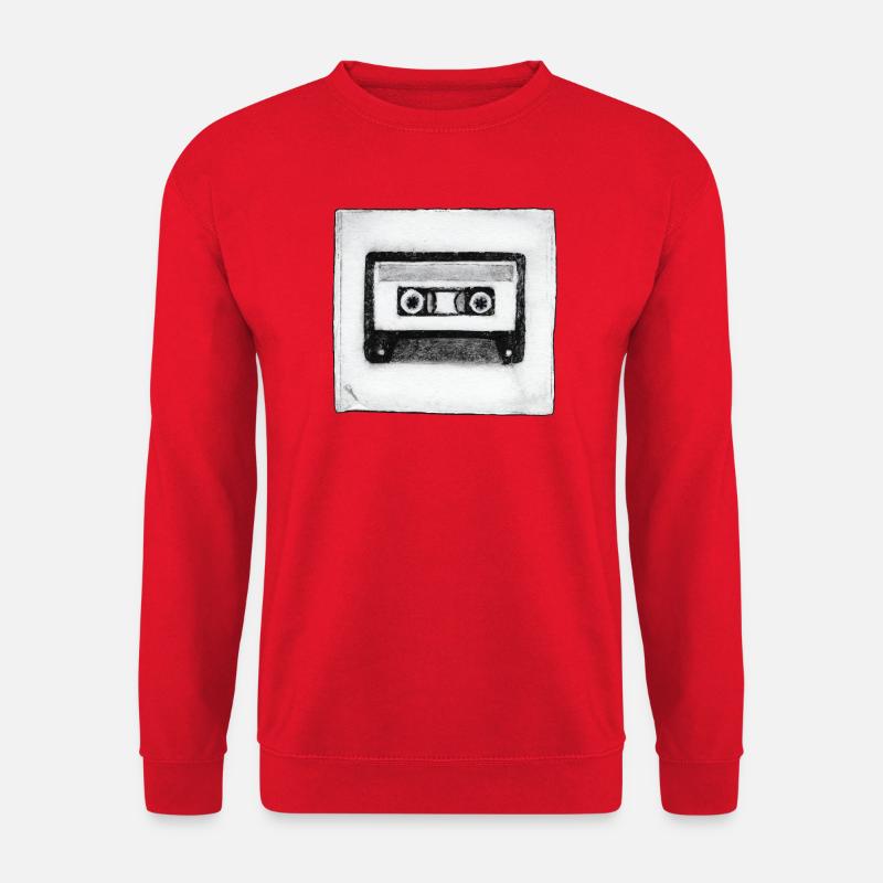 Kassette - handgeschnitzte Druckvorlage - Unisex Pullover - Rot