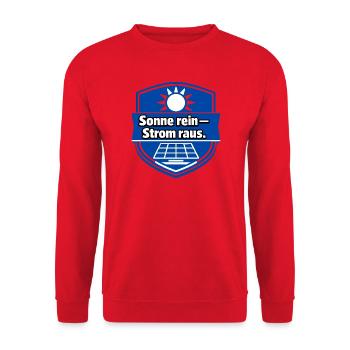 Solar Module, Solar Energy, Solar Power - Unisex Sweatshirt - red - Front - Alina (178cm) & Michal (187cm)