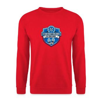 I just like camping - Unisex Sweatshirt - red - Front - Alina (178cm) & Michal (187cm)