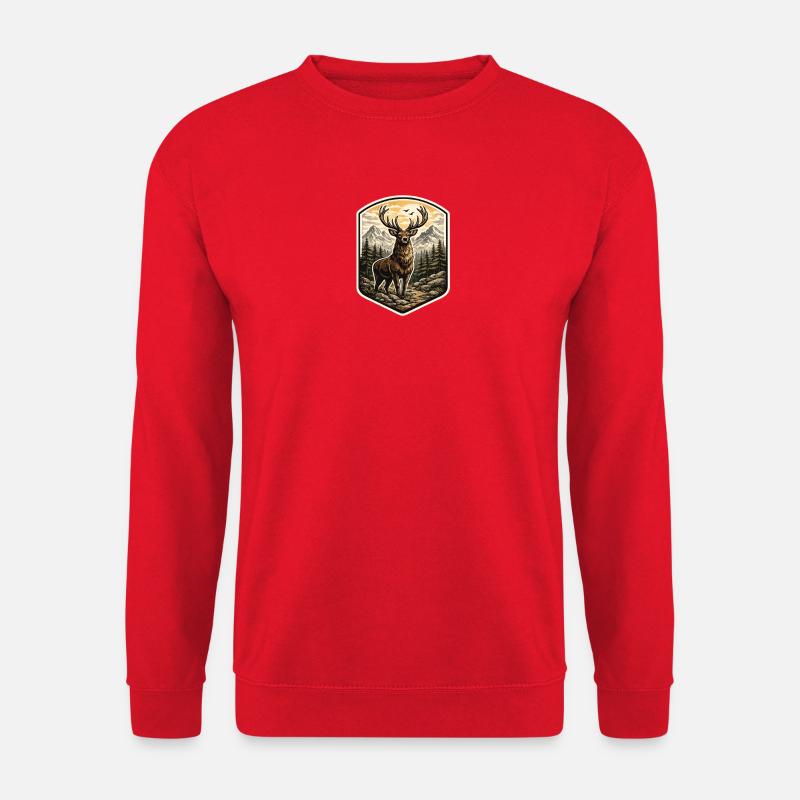 Deer in the mountains - Unisex Sweatshirt - red