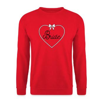 Bride Heart Bow Design – Bachelor Party Bridal Crew O - Unisex Sweatshirt - red - Front - Alina (178cm) & Michal (187cm)