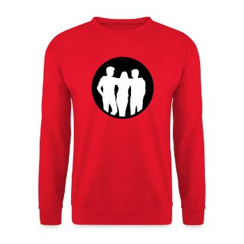 Menschen Gruppe Silhouette Freunde Team Zusammen - Unisex Pullover - Rot - Vorne - Alina (178cm) & Michal (187cm)