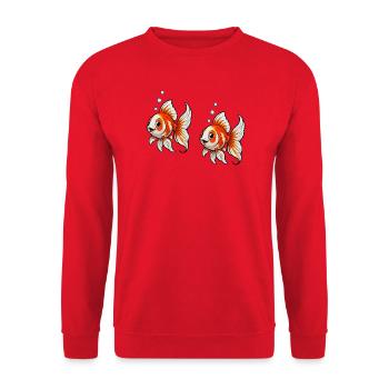 Bande dessinée Poisson Rouge - Sweat-shirt Unisexe - rouge - Devant - Alina (178cm) & Michal (187cm)