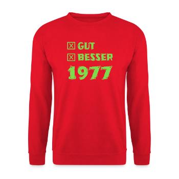 1977 - Unisex Pullover - Rot - Vorne - Alina (178cm) & Michal (187cm)