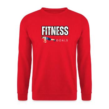 Fitness Goals: Pushups & Determination - Unisex Sweatshirt - red - Front - Alina (178cm) & Michal (187cm)
