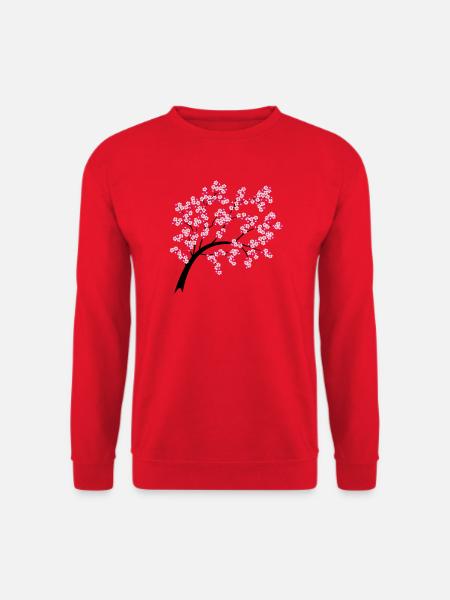 Kirschblütenbogen in Nacht - Unisex Pullover - Rot