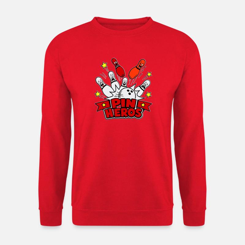 Pin Helden Cartoon-Bowling - Unisex Pullover - Rot