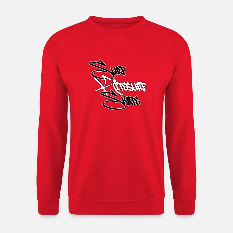 Graffiti Surf Script White - Unisex Sweatshirt - red