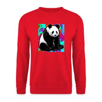 panda - Sweat-shirt Unisexe - rouge - Devant - Alina (178cm) & Michal (187cm)