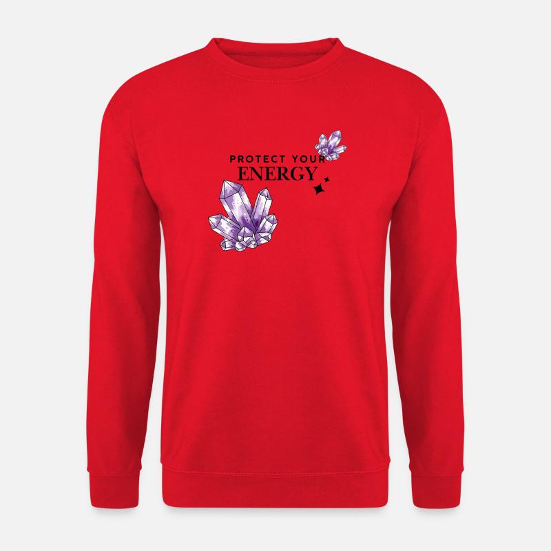 Violet crystal clusters on black - Unisex Sweatshirt - red
