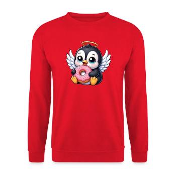 Süße Schildkröte mit Flügeln Engel Cartoon Donut - Unisex Pullover - Rot - Vorne - Alina (178cm) & Michal (187cm)