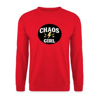 Chaos Girl - Unisex Sweatshirt - red - Front - Alina (178cm) & Michal (187cm)
