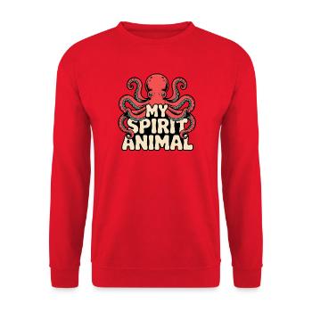Mein Spirit Tier Oktopus Illustration - Sweat-shirt Unisexe - rouge - Devant - Alina (178cm) & Michal (187cm)